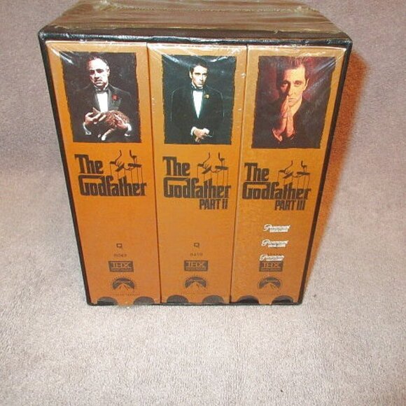 1997 The Godfather Collection 3 VHS Tapes Boxed Set Gangster Mob Movies NEW - Picture 1 of 8